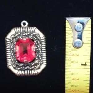 Red and Gold Vintage Sarah Coventry Pendant for Necklace